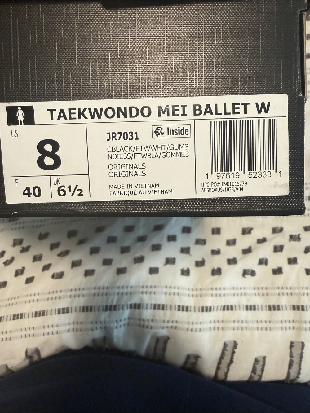 adidas Black and White Lace-Up Ballet Flats - Picture 4 of 6